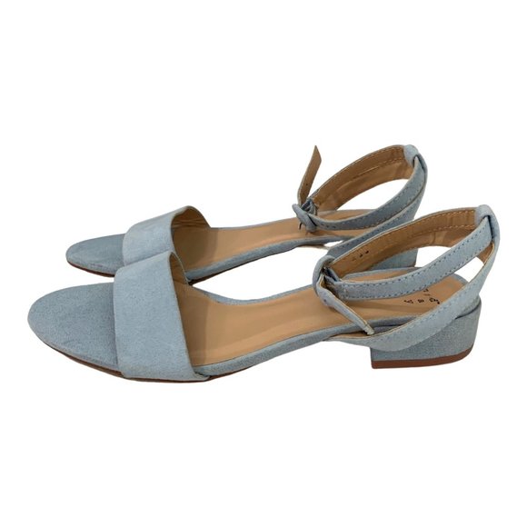 a new day Shoes - Light Blue Kitten Heel Sandals w/ Ankle Straps